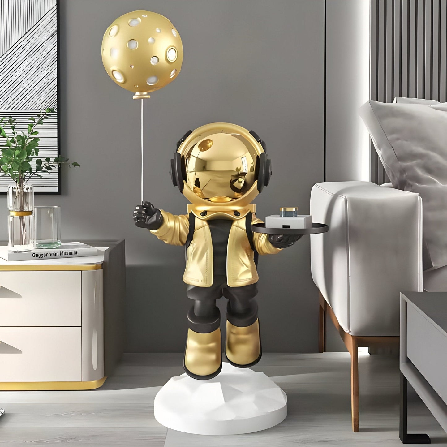 Medium Celestial Gold Astronaut Butler Balloon Sculpture - 110cm