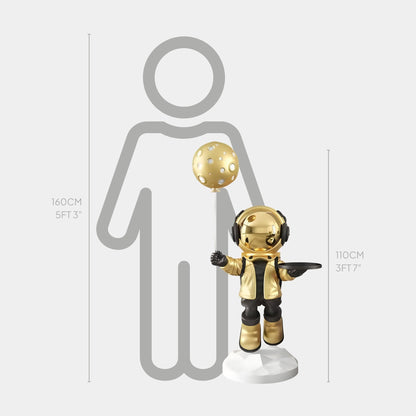 Medium Celestial Gold Astronaut Butler Balloon Sculpture - 110cm