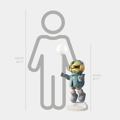 Medium Galactic Blue Astronaut Glow Balloon Sculpture - 110cm