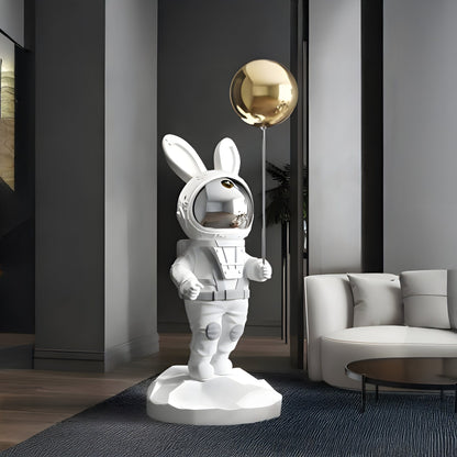 Medium White Astronaut Floppy Bunny Balloon Sculpture - 106cm