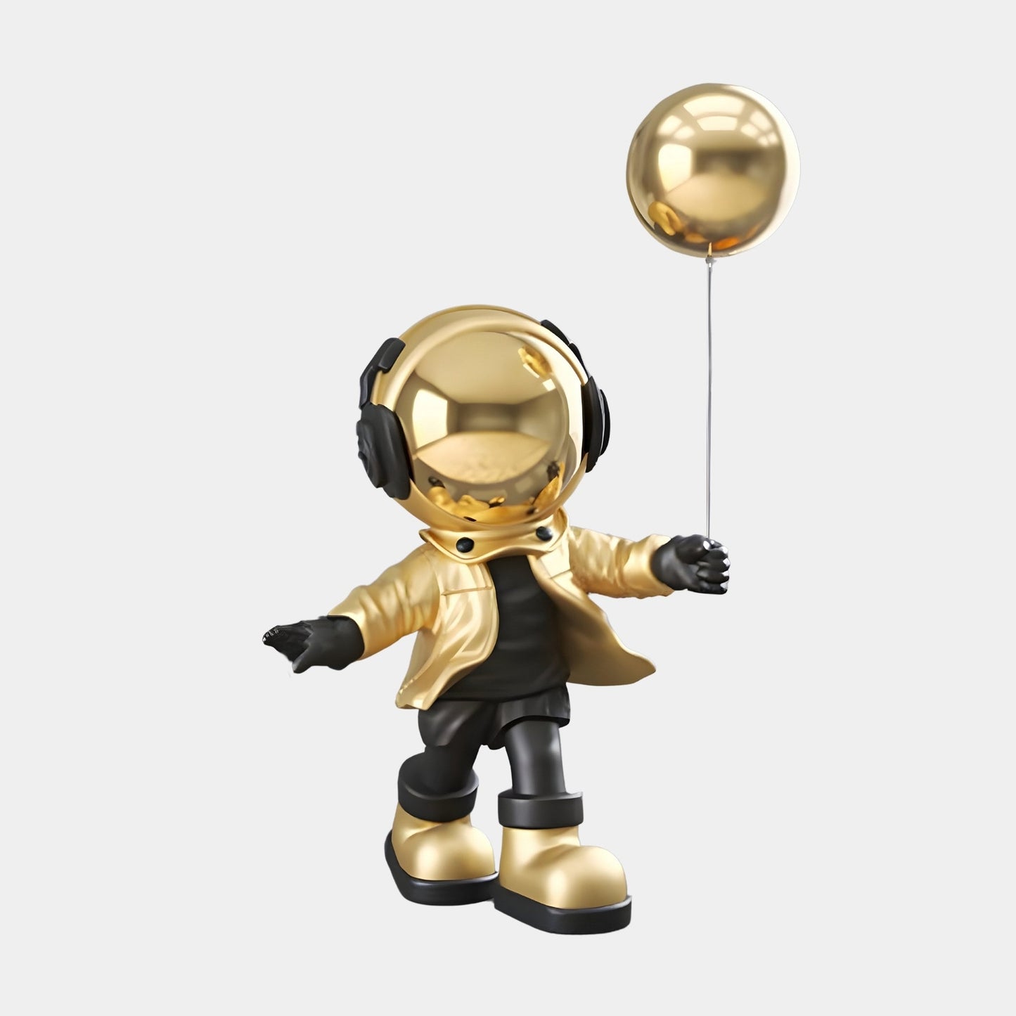 Small Celestial Gold Astronaut Balloon Standing Figure - 48cm