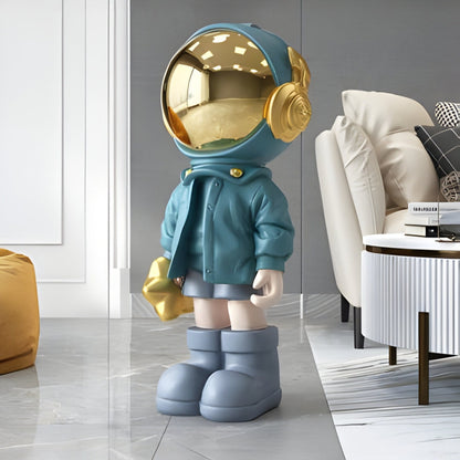 Small Galactic Blue Astronaut Beats Sculpture - 70cm