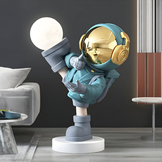 Small Galactic Blue Astronaut Glow Kick Sculpture - 70cm