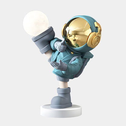 Small Galactic Blue Astronaut Glow Kick Sculpture - 70cm